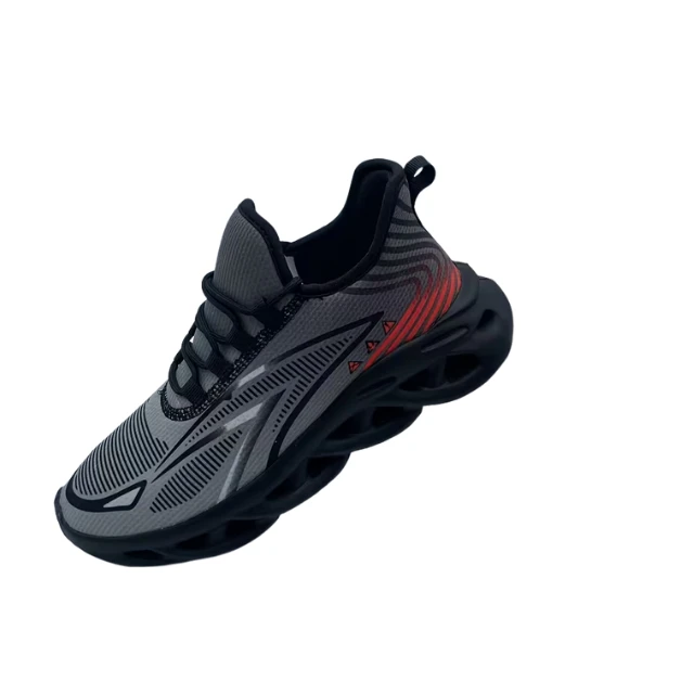 Basket Running Homme Noir Gris – Chaussures Sport Amorti Design Moderne