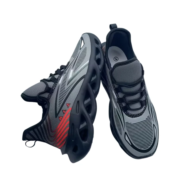 Basket Running Homme Noir Gris – Chaussures Sport Amorti Design Moderne – Image 2