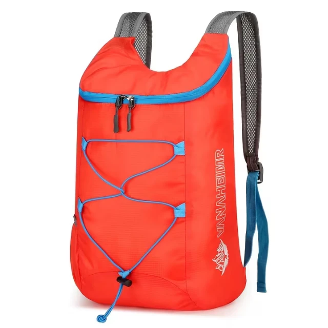 Sac à Dos Sport Orange – Sac Léger Pliable Randonnée Voyage – Image 3