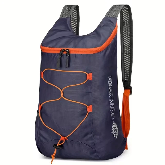 Sac à Dos Sport Orange – Sac Léger Pliable Randonnée Voyage – Image 4